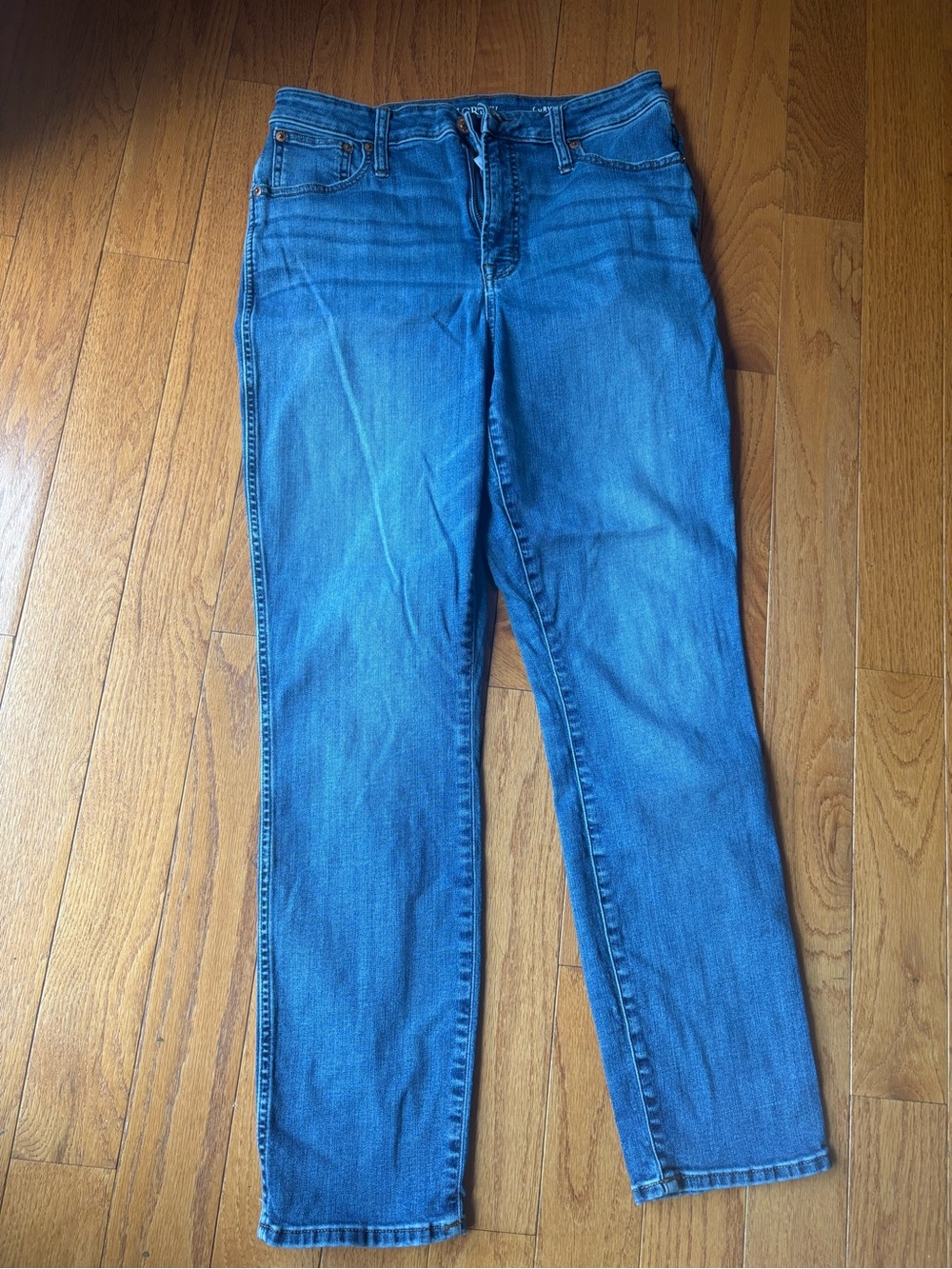 J. Crew Women's Straight-Leg Jeans in Medium Blue Vintage